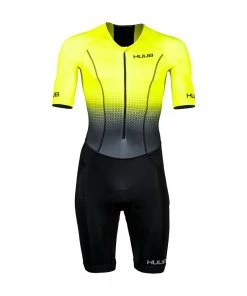 HUUB - Commit Long Course Tri Suit - Men's - Black/Fluo Yellow - 2023