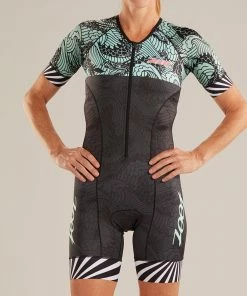 Zoot - LTD Tri Aero Short Sleeve Race Suit - Tokyo White Rays - Women's