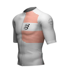 Compressport - Tri Postural Short Sleeve Top - Men's - White/Orangeade