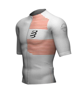 Compressport - Tri Postural Short Sleeve Top - Men's - White/Orangeade -ZONE3 shop AM00124B 101 Large 92993.1651569114