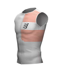 Compressport - Tri Postural Tank Top - Men's - White/Orangeade