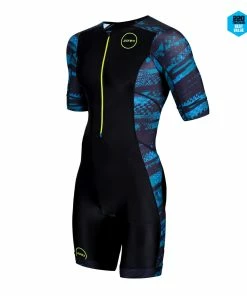 Zone 3 Zone3 - Activate Plus Stealth Speed Camo Full Print Short Sleeve Trisuit - Men's