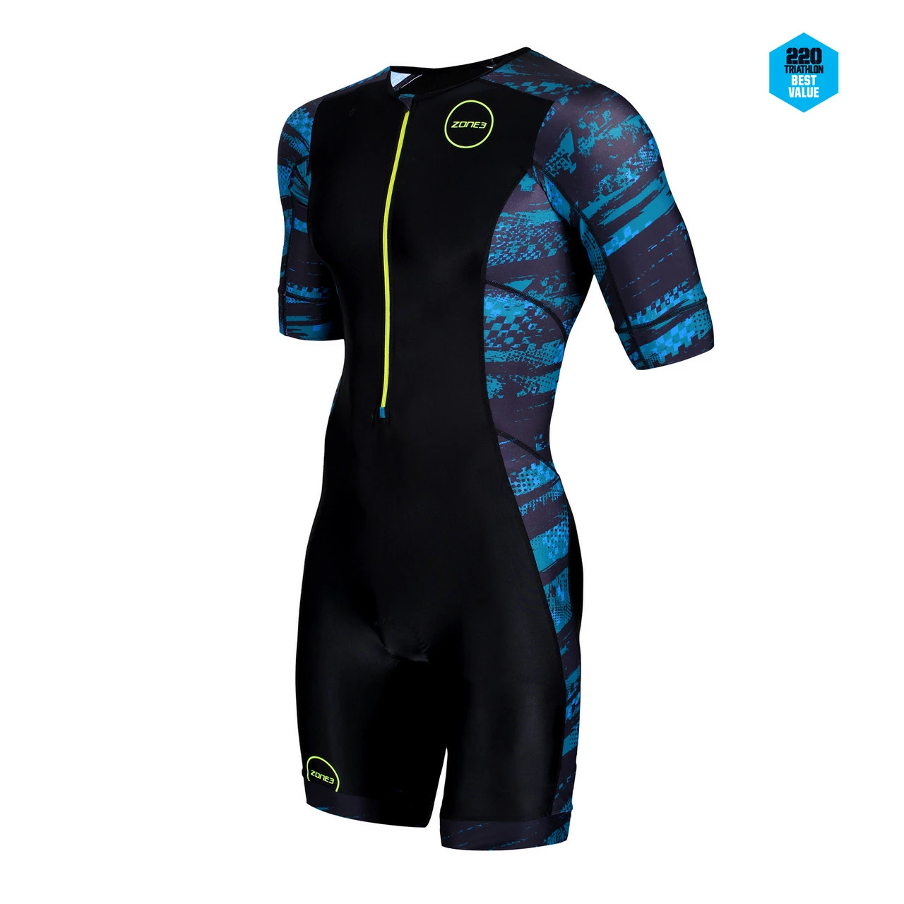 Zone 3 Zone3 - Activate Plus Stealth Speed Camo Full Print Short Sleeve Trisuit - Men's 1 Zone 3 Zone3 - Activate Plus Stealth Speed Camo Full Print Short Sleeve Trisuit - Men's