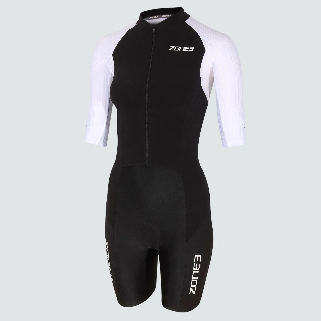 Zone 3 Zone3 - Lava Long Distance Full Zip Short Sleeve Trisuit - Women's - Black/White/Green - 2023 6 Zone 3 Zone3 - Lava Long Distance Full Zip Short Sleeve Trisuit - Women's - Black/White/Green - 2023 - Image 6