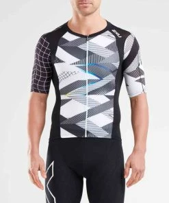 2XU - Men's Compression Sleeved Top -ZONE3 shop MT5518a BLK CRO 00 squashed 06057.1618316563