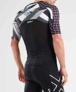 2XU - Men's Compression Sleeved Top -ZONE3 shop MT5518a BLK CRO 01 squashed 09257.1618316563
