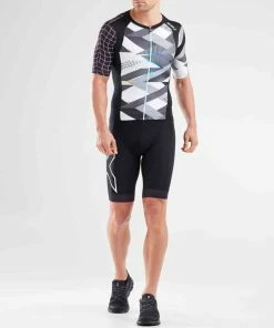 2XU - Men's Compression Sleeved Top -ZONE3 shop MT5518a BLK CRO 02 squashed 16516.1618316563