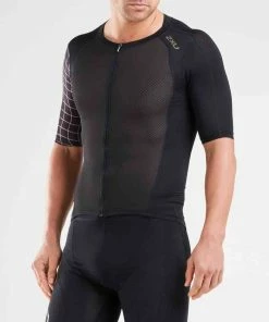 2XU - Men's Compression Sleeved Top -ZONE3 shop MT5518a BLK GLD 00 squashed 94098.1618316563