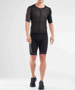 2XU - Men's Compression Sleeved Top -ZONE3 shop MT5518a BLK GLD 02 squashed 11389.1618316563