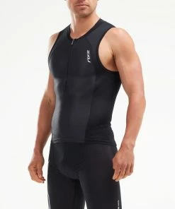 2XU - Compression Tri Singlet - Men's - * -ZONE3 shop MT5519a BLK BLK 00 88065.1654873980