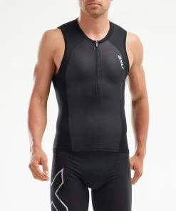 2XU - Compression Tri Singlet - Men's - * -ZONE3 shop MT5519a BLK BLK 02 33774.1654873980
