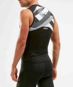 2XU - Men's Compression Tri Singlet -ZONE3 shop MT5519a BLK CRO 01 squashed 09978.1671796012
