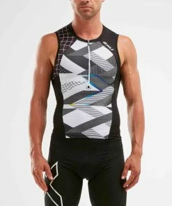 2XU - Men's Compression Tri Singlet -ZONE3 shop MT5519a BLK CRO 05 squashed 20943.1671796012