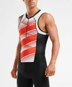 2XU - Compression Tri Singlet - Men's - * -ZONE3 shop MT5519a BLK WFL 00 70544.1654873980