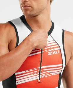 2XU - Compression Tri Singlet - Men's - * -ZONE3 shop MT5519a BLK WFL 03 73267.1654873980