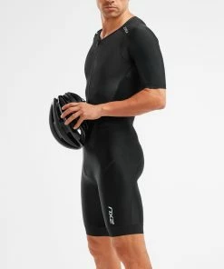 2XU - Perform Full Zip Sleeved Trisuit - Men's -ZONE3 shop MT5525d BLK BLK 02 82902.1648461682