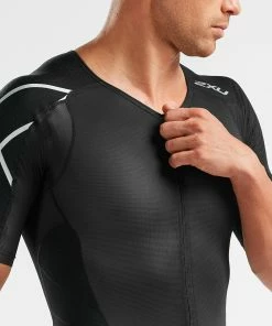 2XU - Perform Full Zip Sleeved Trisuit - Men's -ZONE3 shop MT5525d BLK BLK 04 27614.1648461682
