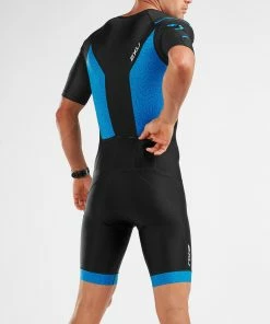 2XU - Perform Full Zip Sleeved Trisuit - Men's -ZONE3 shop MT5525d BLK SBP 01 13583.1648461682