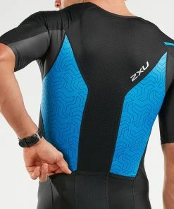 2XU - Perform Full Zip Sleeved Trisuit - Men's -ZONE3 shop MT5525d BLK SBP 04 56618.1648461682