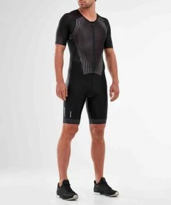 2XU - Perform Men's Full Zip Sleeved Trisuit -ZONE3 shop MT5525d BLK SDW 00 squashed 07882.1658223421