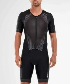 2XU - Perform Men's Full Zip Sleeved Trisuit -ZONE3 shop MT5525d BLK SDW 02 squashed 05345.1658223421