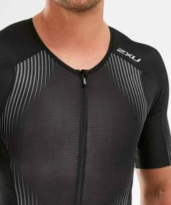 2XU - Perform Men's Full Zip Sleeved Trisuit -ZONE3 shop MT5525d BLK SDW 04 squashed 98450.1658223421
