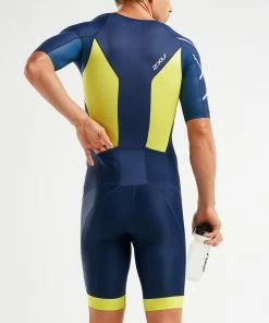 2XU - Perform Full Zip Sleeved Trisuit - Men's -ZONE3 shop MT5525d NVY LMA 01 52615.1648461682