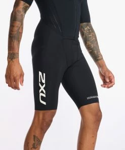 2XU - Aero Sleeved Trisuit - Men's - Black/White - 2023 -ZONE3 shop MT6426d BLK WHT 19 72860.1656402660