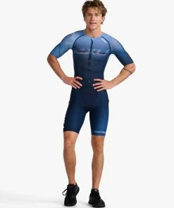 2XU - Aero Sleeved Trisuit - Men's - Midnight/Turmeric 13 2XU - Aero Sleeved Trisuit - Men's - Midnight/Turmeric -ZONE3 shop MT6426d MDN TUR 38 92414.1655980267