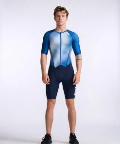 2XU - Aero Sleeved Trisuit - Men's - Midnight/White - 2023