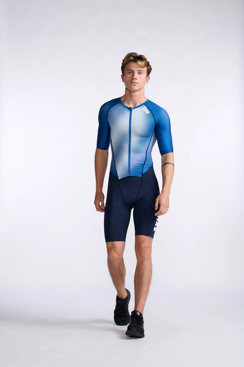 2XU - Aero Sleeved Trisuit - Men's - Midnight/White - 2023 9 2XU - Aero Sleeved Trisuit - Men's - Midnight/White - 2023 - Image 9
