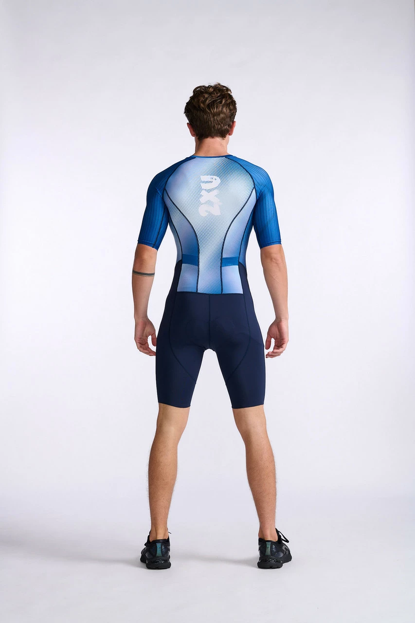 2XU - Aero Sleeved Trisuit - Men's - Midnight/White - 2023 6 2XU - Aero Sleeved Trisuit - Men's - Midnight/White - 2023 - Image 6