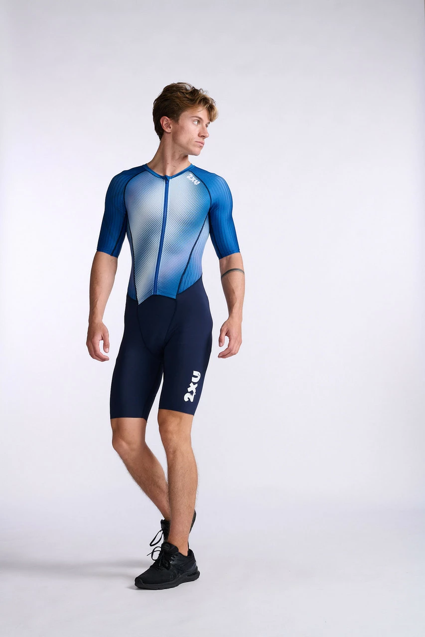 2XU - Aero Sleeved Trisuit - Men's - Midnight/White - 2023 21 2XU - Aero Sleeved Trisuit - Men's - Midnight/White - 2023 - Image 21