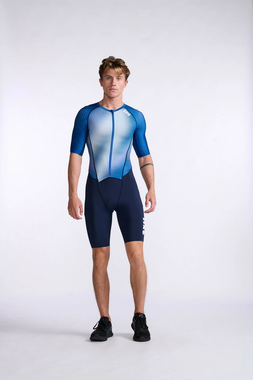 2XU - Aero Sleeved Trisuit - Men's - Midnight/White - 2023 13 2XU - Aero Sleeved Trisuit - Men's - Midnight/White - 2023 - Image 13