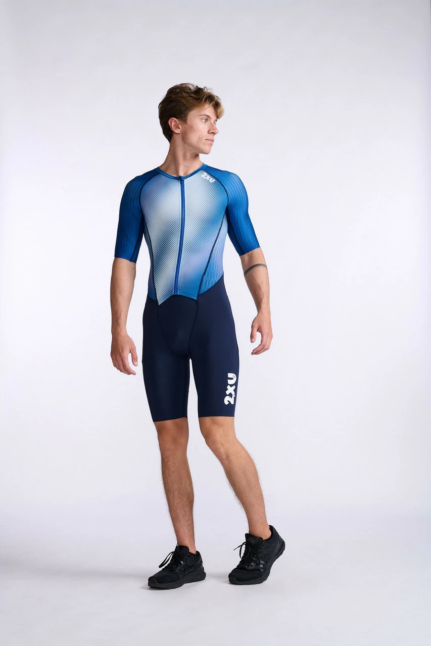 2XU - Aero Sleeved Trisuit - Men's - Midnight/White - 2023 19 2XU - Aero Sleeved Trisuit - Men's - Midnight/White - 2023 - Image 19