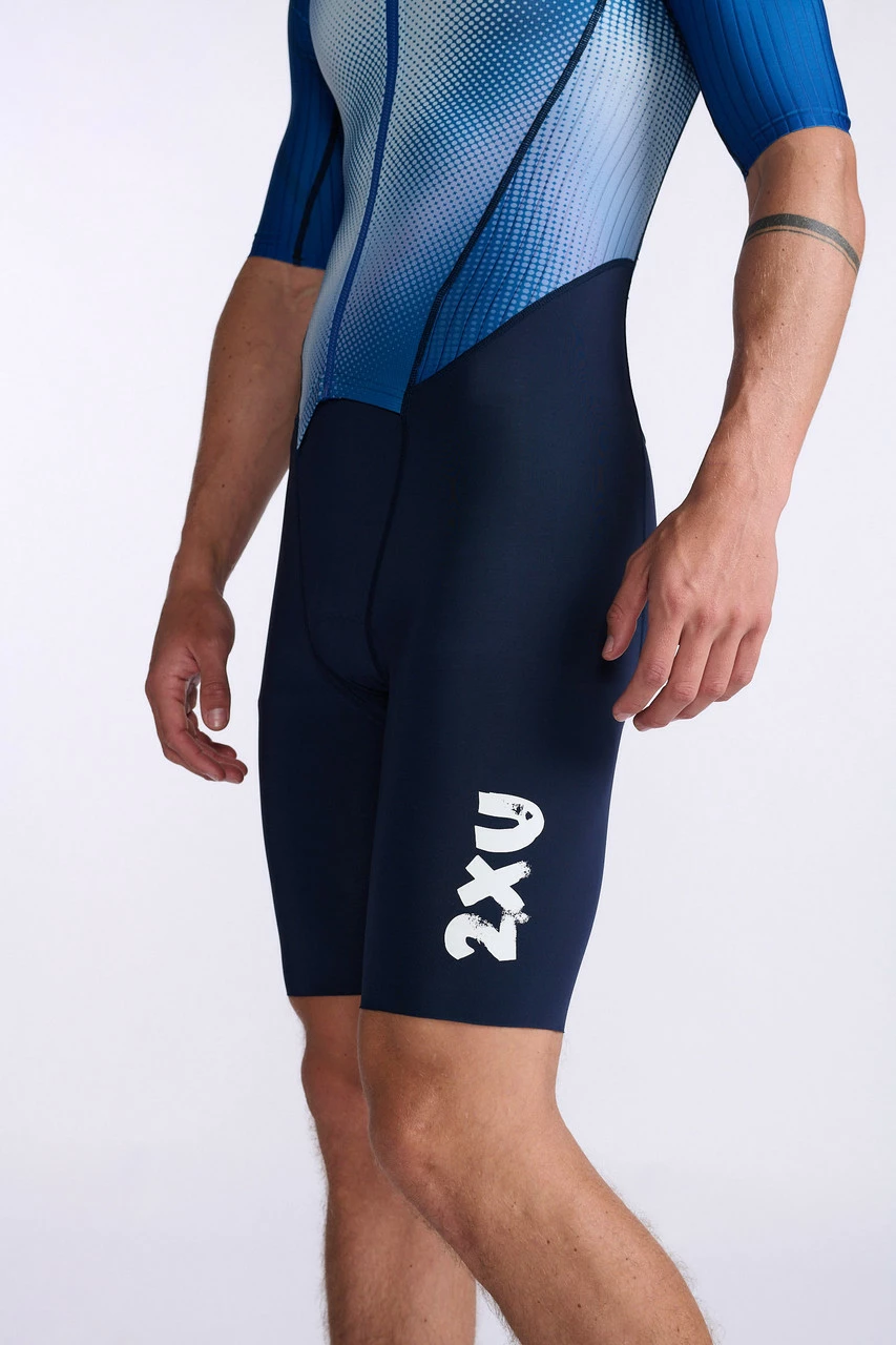 2XU - Aero Sleeved Trisuit - Men's - Midnight/White - 2023 22 2XU - Aero Sleeved Trisuit - Men's - Midnight/White - 2023 - Image 22