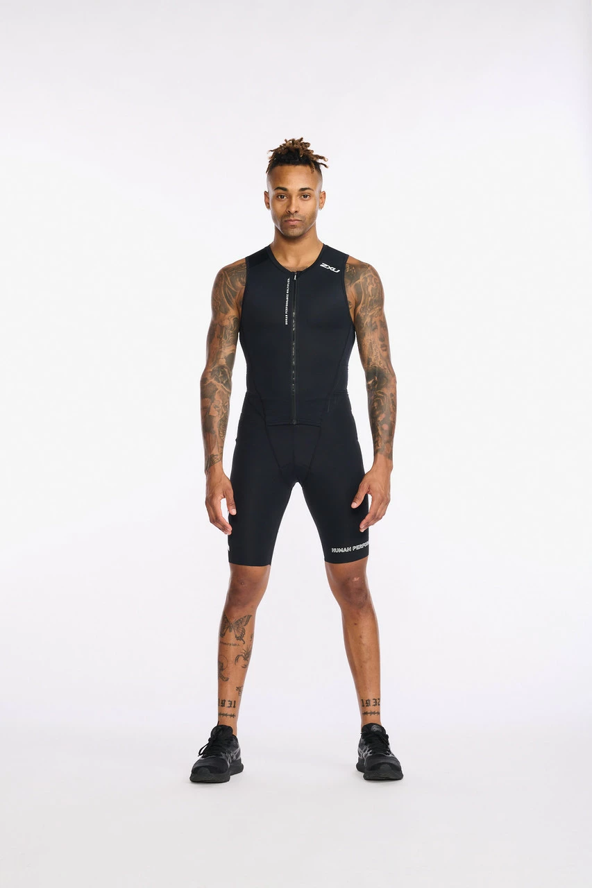 2XU - Aero Front Zip Trisuit - Men's - Black/White - 2023 6 2XU - Aero Front Zip Trisuit - Men's - Black/White - 2023 - Image 6