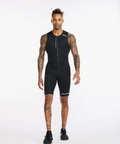 2XU - Aero Front Zip Trisuit - Men's - Black/White - 2023 31 2XU - Aero Front Zip Trisuit - Men's - Black/White - 2023 -ZONE3 shop MT6427d BLK WHT 02 52182.1666359682