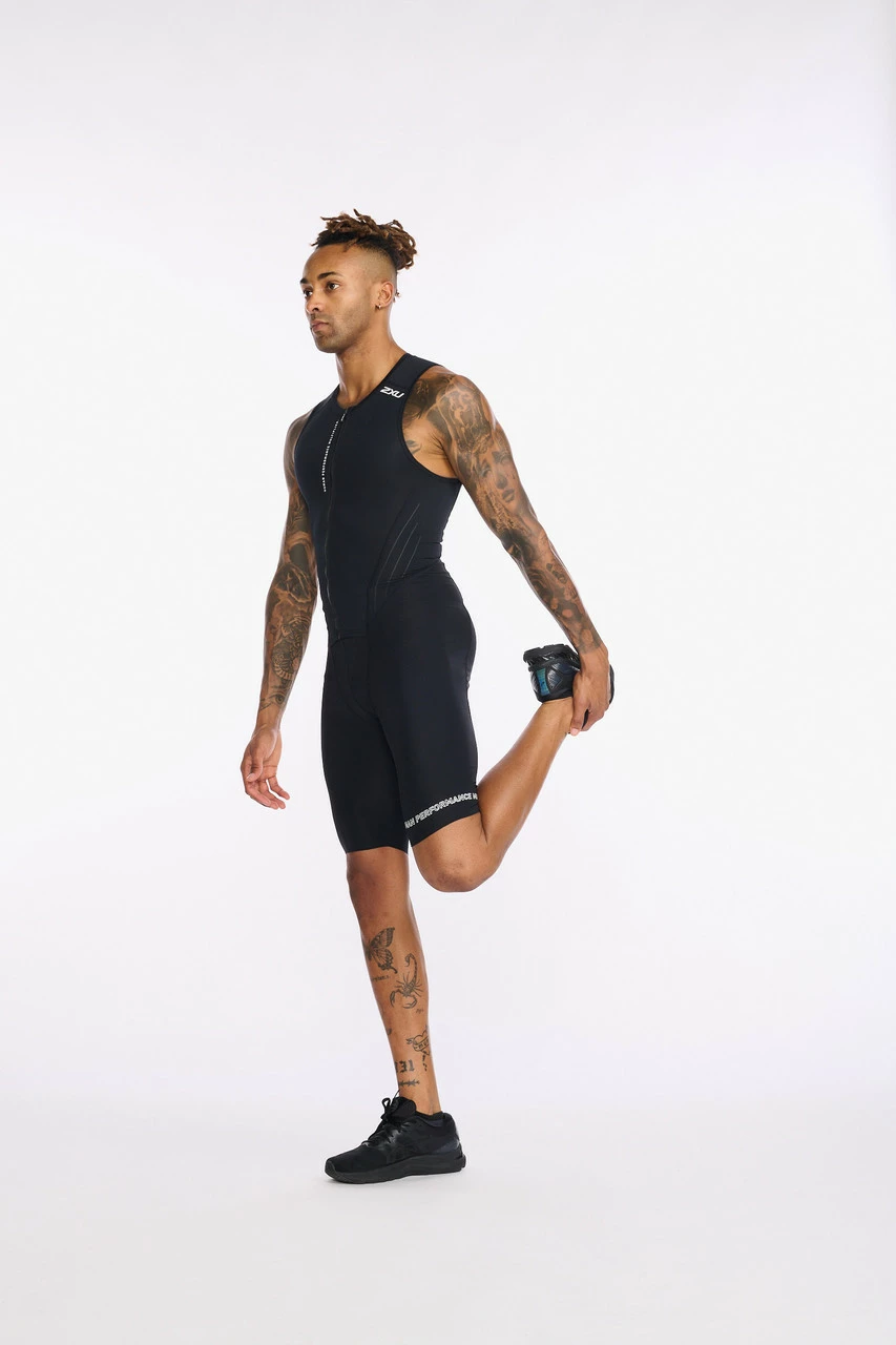 2XU - Aero Front Zip Trisuit - Men's - Black/White - 2023 10 2XU - Aero Front Zip Trisuit - Men's - Black/White - 2023 - Image 10