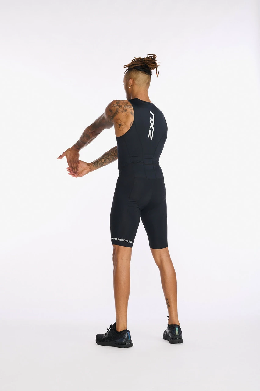 2XU - Aero Front Zip Trisuit - Men's - Black/White - 2023 8 2XU - Aero Front Zip Trisuit - Men's - Black/White - 2023 - Image 8