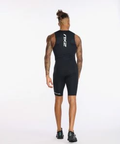 2XU - Aero Front Zip Trisuit - Men's - Black/White - 2023 27 2XU - Aero Front Zip Trisuit - Men's - Black/White - 2023 -ZONE3 shop MT6427d BLK WHT 08 76266.1666359682