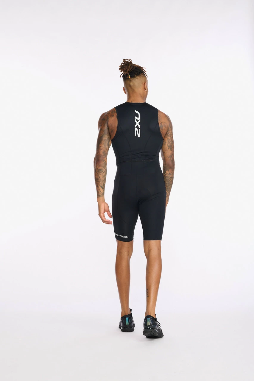 2XU - Aero Front Zip Trisuit - Men's - Black/White - 2023 7 2XU - Aero Front Zip Trisuit - Men's - Black/White - 2023 - Image 7