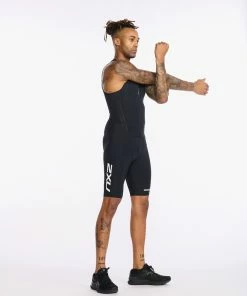 2XU - Aero Front Zip Trisuit - Men's - Black/White - 2023 35 2XU - Aero Front Zip Trisuit - Men's - Black/White - 2023 -ZONE3 shop MT6427d BLK WHT 10 30125.1666359682