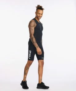 2XU - Aero Front Zip Trisuit - Men's - Black/White - 2023 25 2XU - Aero Front Zip Trisuit - Men's - Black/White - 2023 -ZONE3 shop MT6427d BLK WHT 12 63344.1666359682
