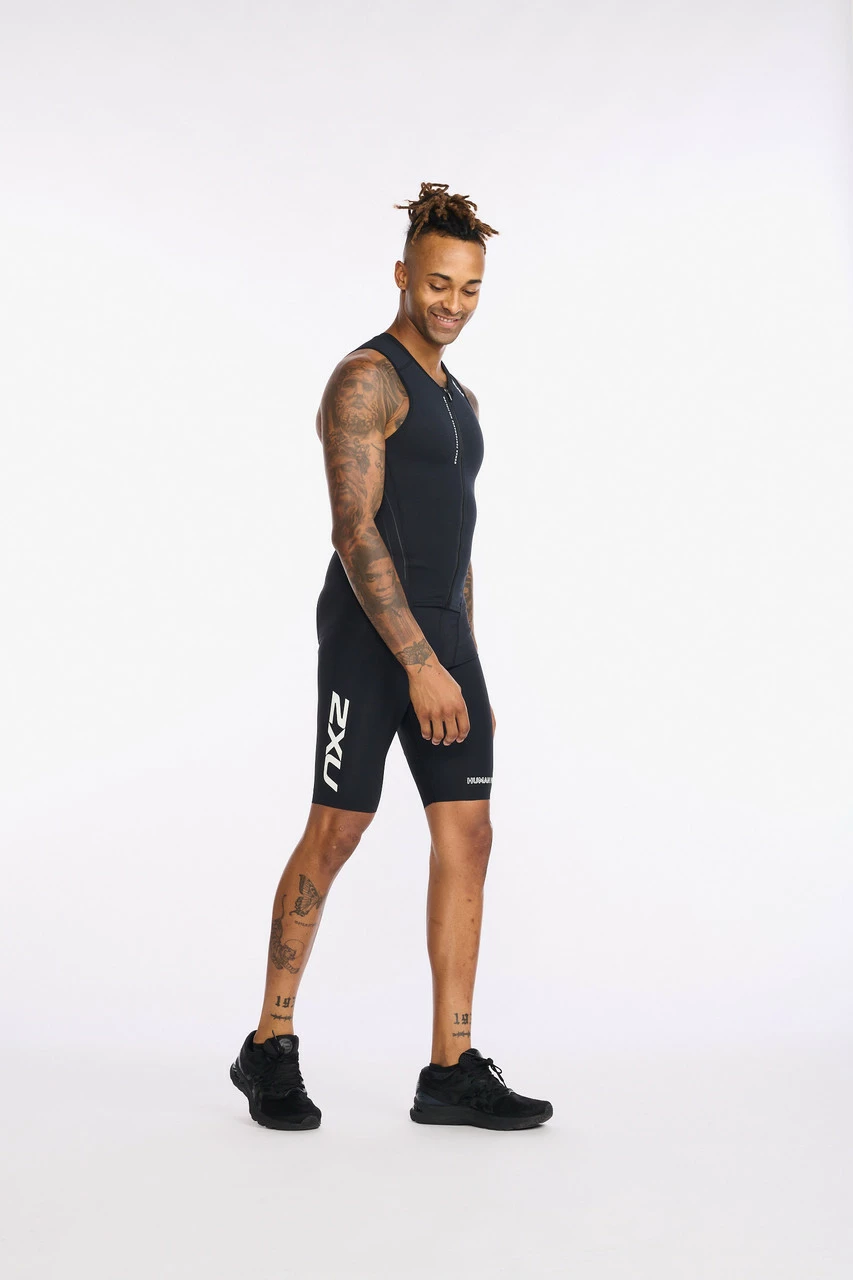 2XU - Aero Front Zip Trisuit - Men's - Black/White - 2023 5 2XU - Aero Front Zip Trisuit - Men's - Black/White - 2023 - Image 5