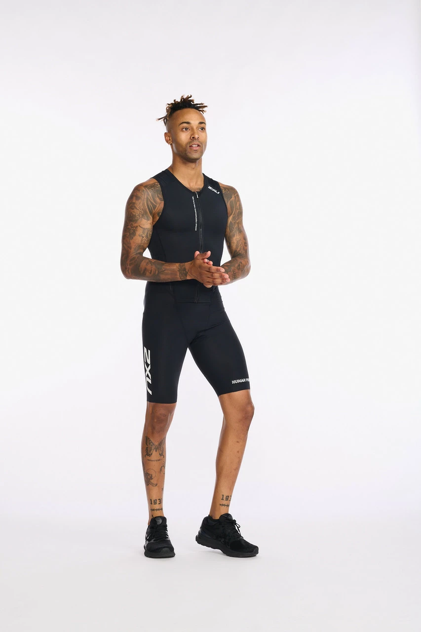 2XU - Aero Front Zip Trisuit - Men's - Black/White - 2023 4 2XU - Aero Front Zip Trisuit - Men's - Black/White - 2023 - Image 4