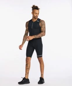 2XU - Aero Front Zip Trisuit - Men's - Black/White - 2023 33 2XU - Aero Front Zip Trisuit - Men's - Black/White - 2023 -ZONE3 shop MT6427d BLK WHT 14 26806.1666359682