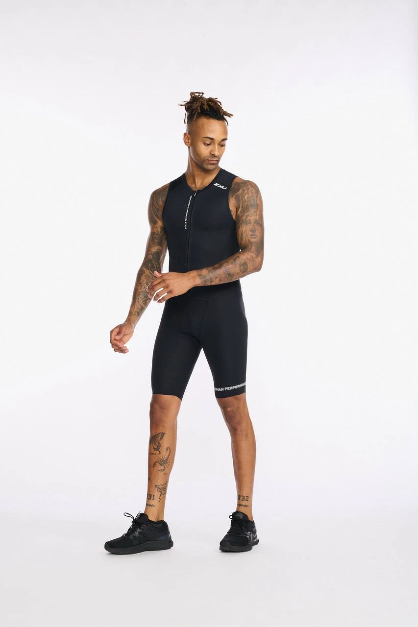 2XU - Aero Front Zip Trisuit - Men's - Black/White - 2023 13 2XU - Aero Front Zip Trisuit - Men's - Black/White - 2023 - Image 13
