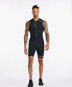 2XU - Aero Tri Singlet - Men's - Black/White - 2023 22 2XU - Aero Tri Singlet - Men's - Black/White - 2023 -ZONE3 shop MT6428a BLK WHT 02 00520.1658399022
