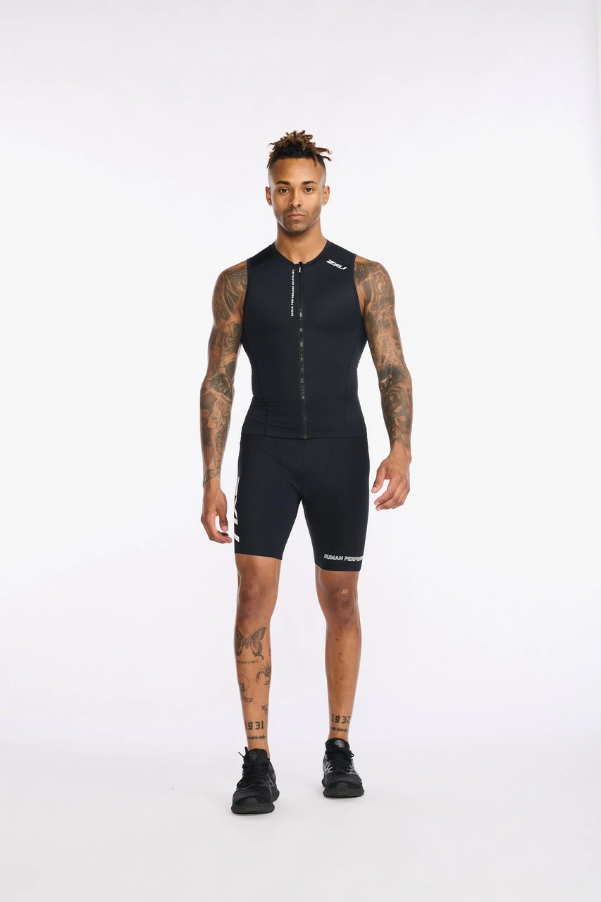 2XU - Aero Tri Singlet - Men's - Black/White - 2023 3 2XU - Aero Tri Singlet - Men's - Black/White - 2023 - Image 3